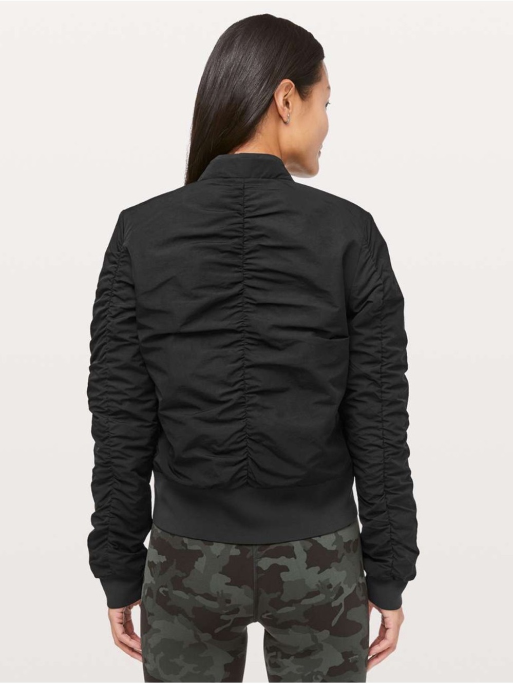 Lululemon Warm Two Ways Bomber Sz 2 Black Quilted Reversible EUC - Picture 2 of 16